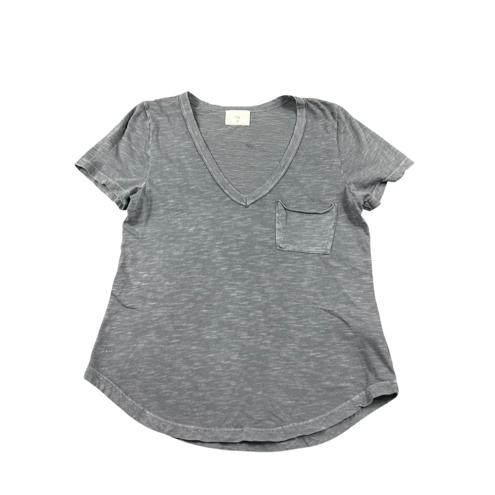 T.la Anthropology Gray VTG Wash Women's Cotton Pocket T Shirt Size XS